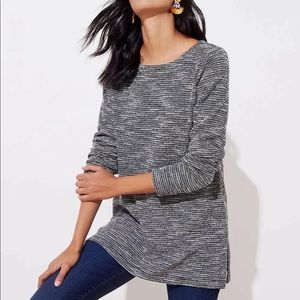 LOFT Marled Ribbed Tunic